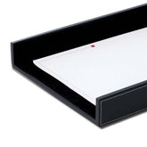 Rustic (Onyx) Black Leather Letter Tray